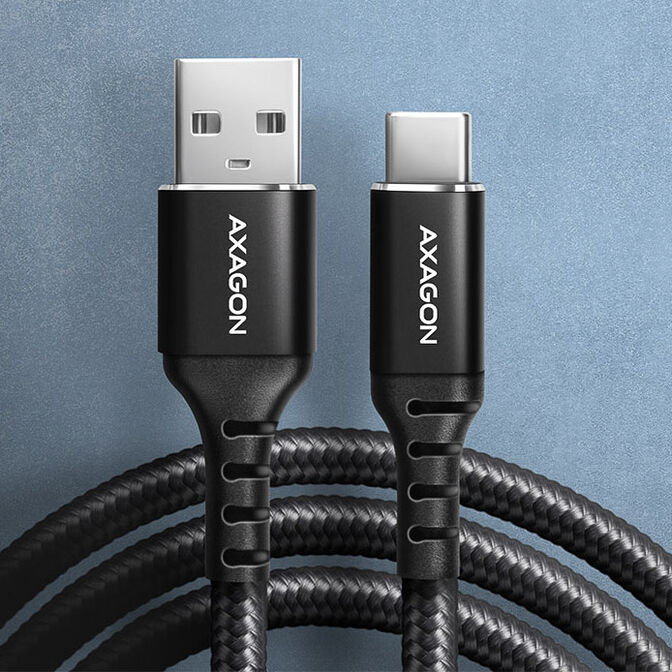 Axagon USB-C auf USB-A Kabel 2 m geflochten image number 1