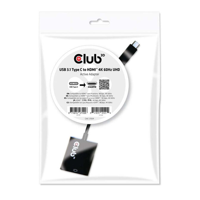 Club 3D USB-C auf HDMI 4K60 Aktivadapter image number 2