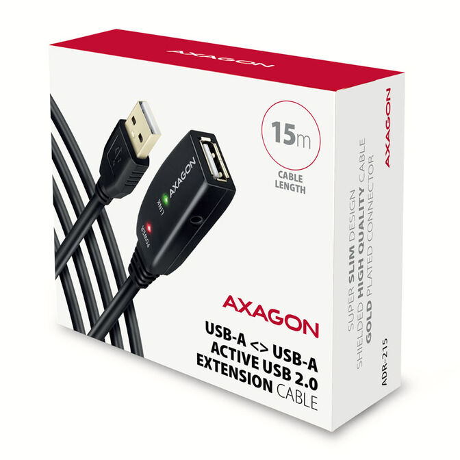 Axagon Active USB 2.0 Verl&auml;ngerungskabel (USB A) image number 1