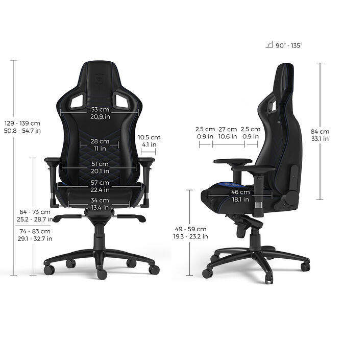 noblechairs EPIC Gaming Chair Black/Blue image number 4