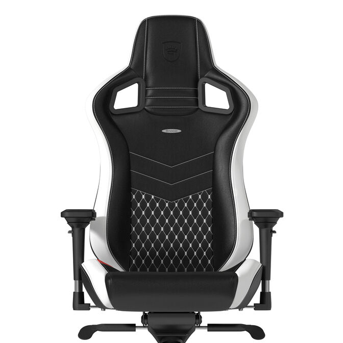 noblechairs EPIC Real Leather Gaming Chair Black/White/Red image number 1
