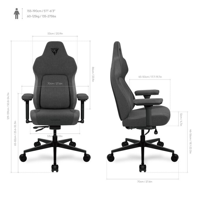 ThunderX3 Core Smart Ergonomic Gaming Chair Loft Light Grey image number 9