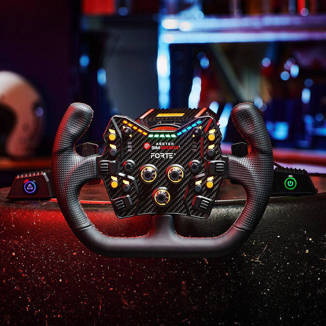 Asetek SimSports Forte GT Button Box GT-Rim Open-D Leder image number 4