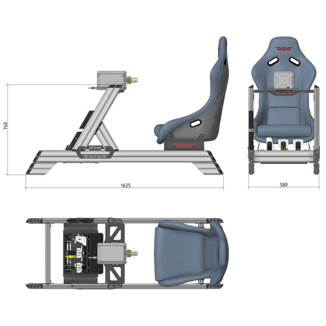 RES-TECH Smart Cockpit GT Seat Bundle Schwarz image number 7