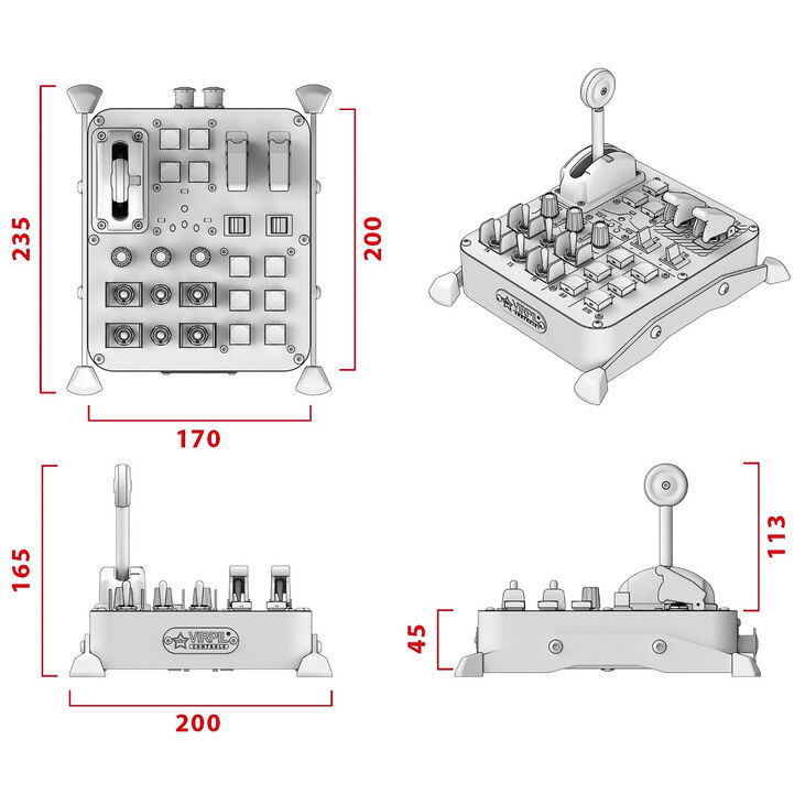 Virpil Controls Universal Control Panel 2 RGB (24 Controls) Black image number 4