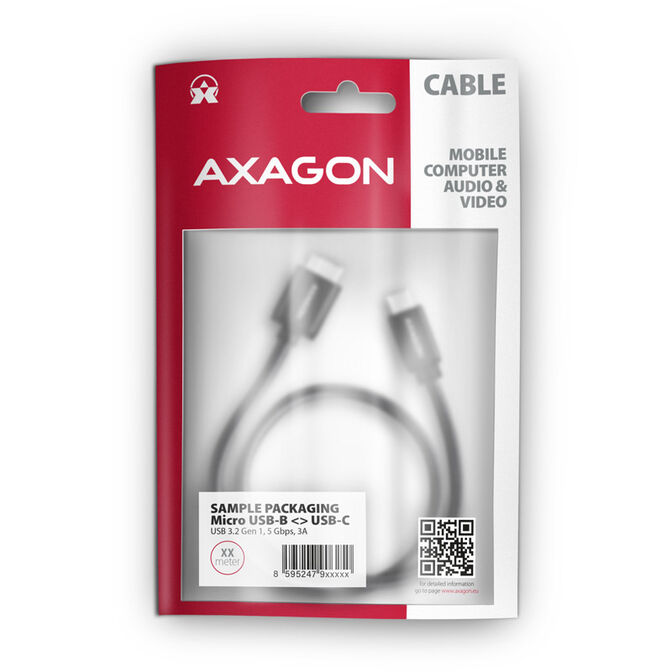 Axagon USB-Kabel Micro-B auf USB-C (1 m) image number 2