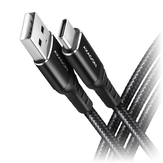 Axagon USB-C-auf-A Kabel 1,5m USB 2.0 3A Geflochten image number 0